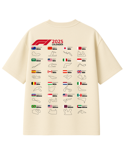 F1 2025 Calendar : Oversize Tshirt