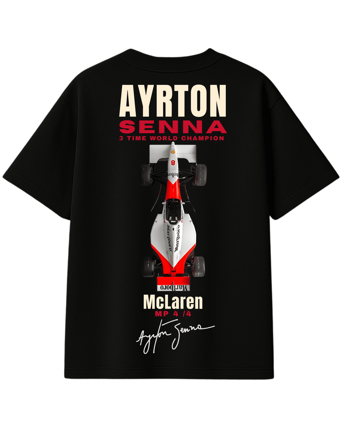Ayrton Senna Formula 1 Tribute Oversized T-Shirt