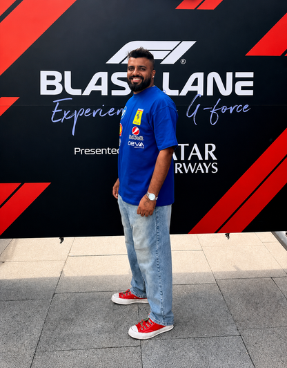 Lewis Hamilton Ferrari F1 Oversized T-Shirt – Monza Blue Edition