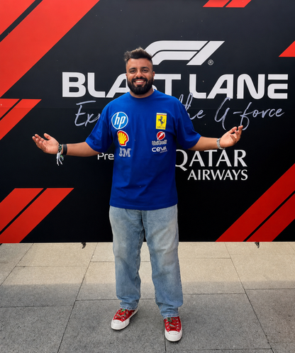 Lewis Hamilton Ferrari F1 Oversized T-Shirt – Monza Blue Edition
