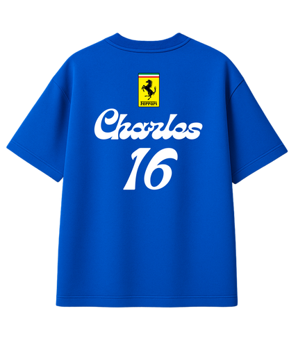 Ferrari x Leclerc – Monza Blue Oversize Tee
