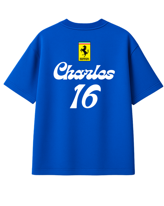 Ferrari x Leclerc – Monza Blue Oversize Tee