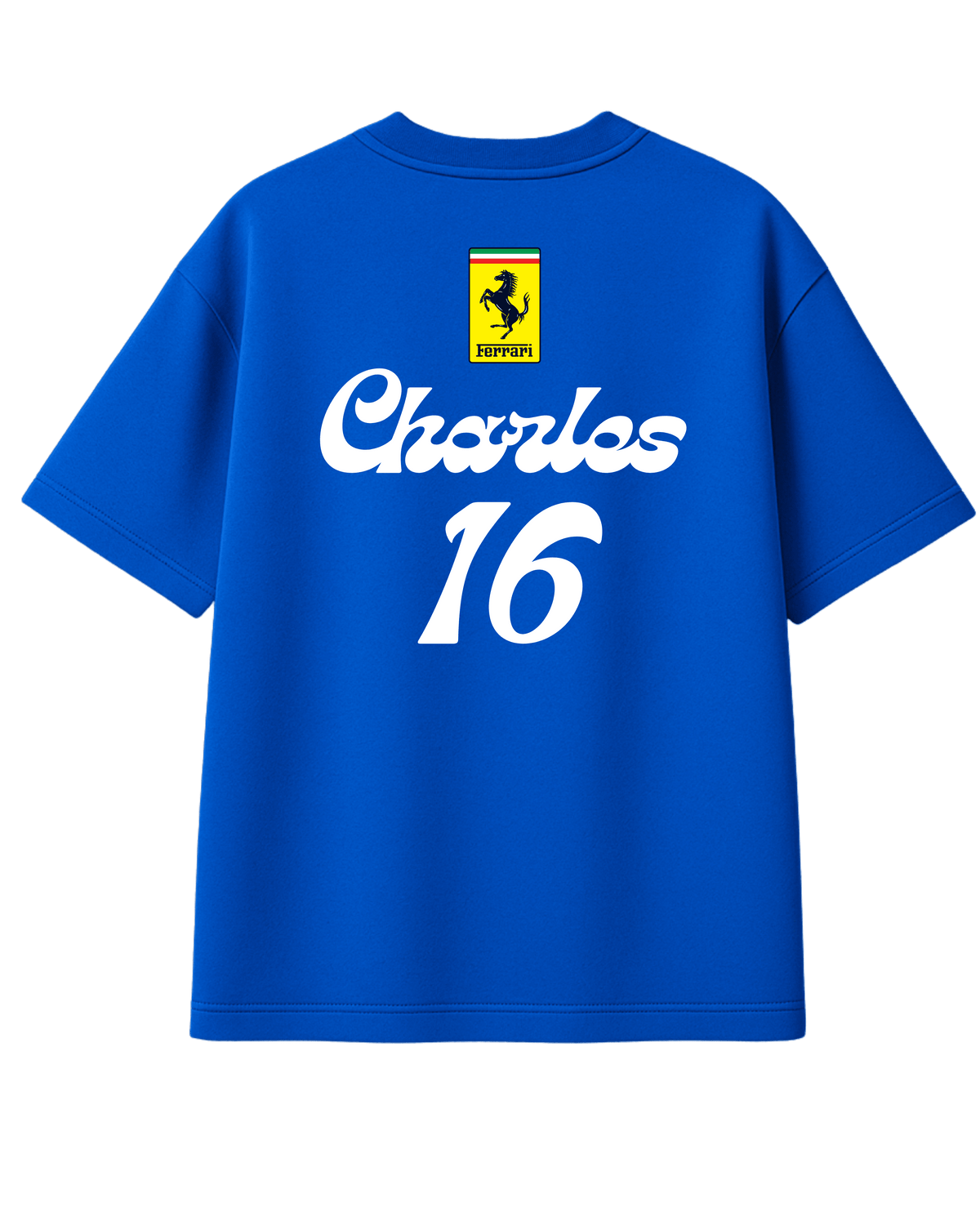 Charles Leclerc Ferrari F1 Oversized T-Shirt – Monza Blue Edition